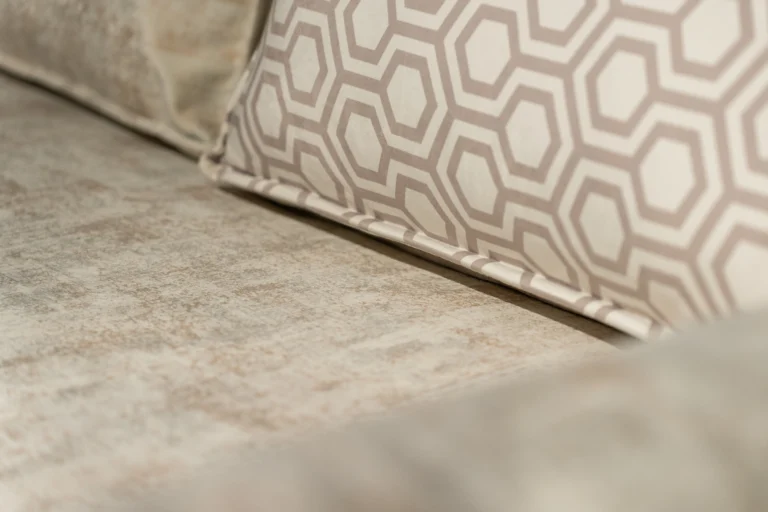 Tessuto geometrico a esagoni beige