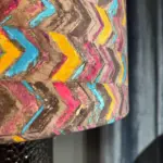 Velluto chevron multicolore del paralume, dettaglio